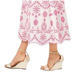 Lilly Pulitzer Gold Bridgette Wedge Shoes - 9.5 EUC 9 1/2